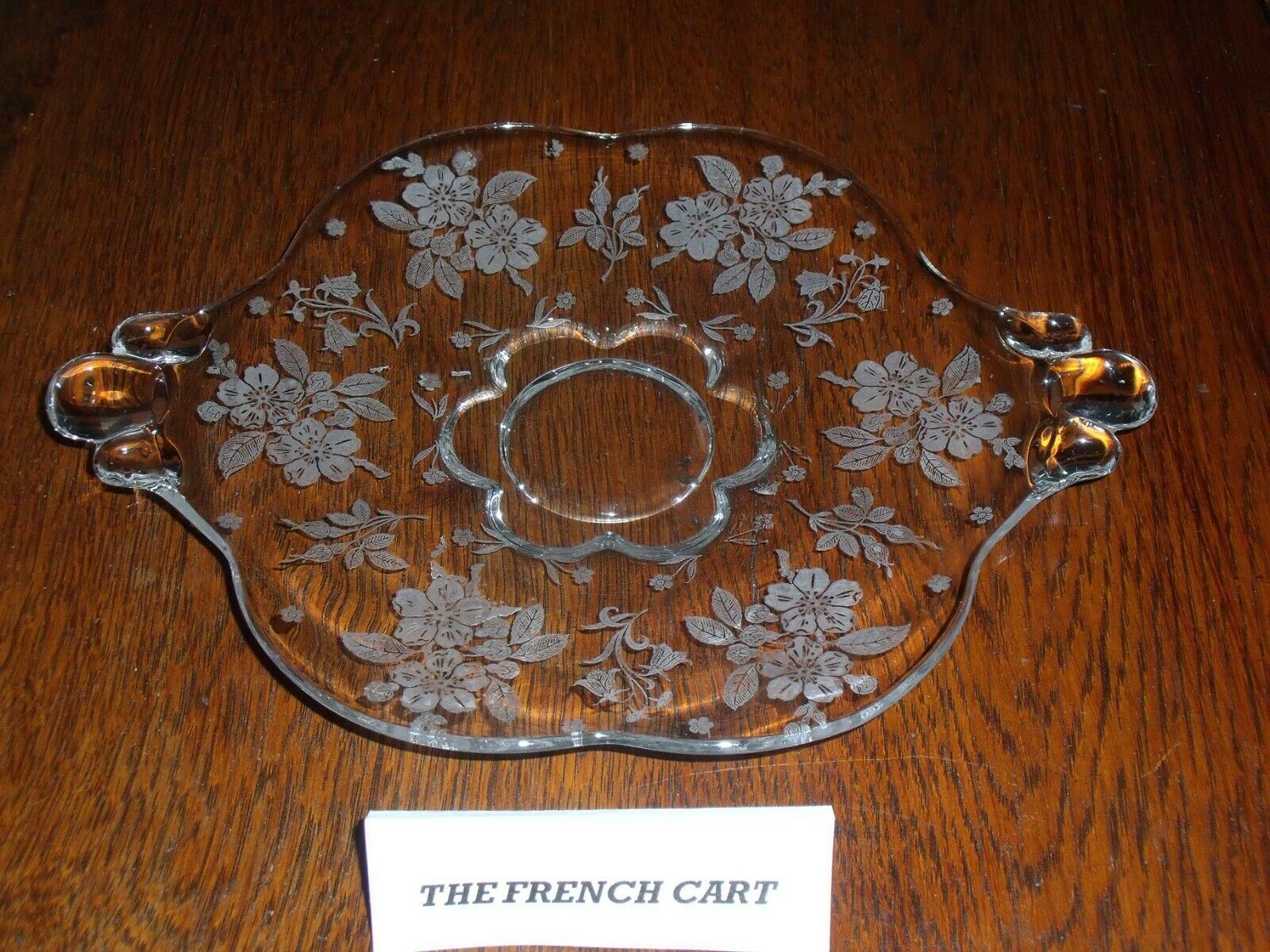 Duncan & Miller Two-handle  Plate "language Of Flowers" Etched Plate