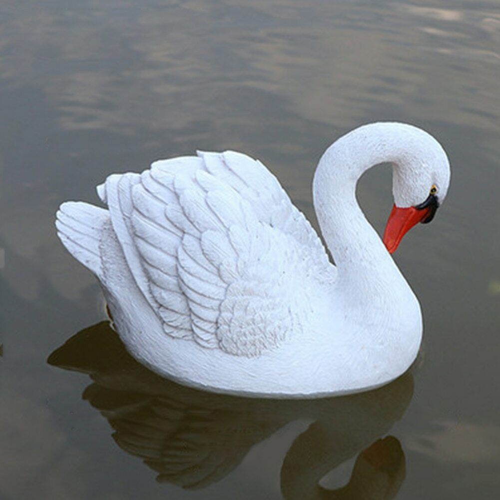 White Swan Decoy Pond Decoration Floating Ornamental Garden Scarer