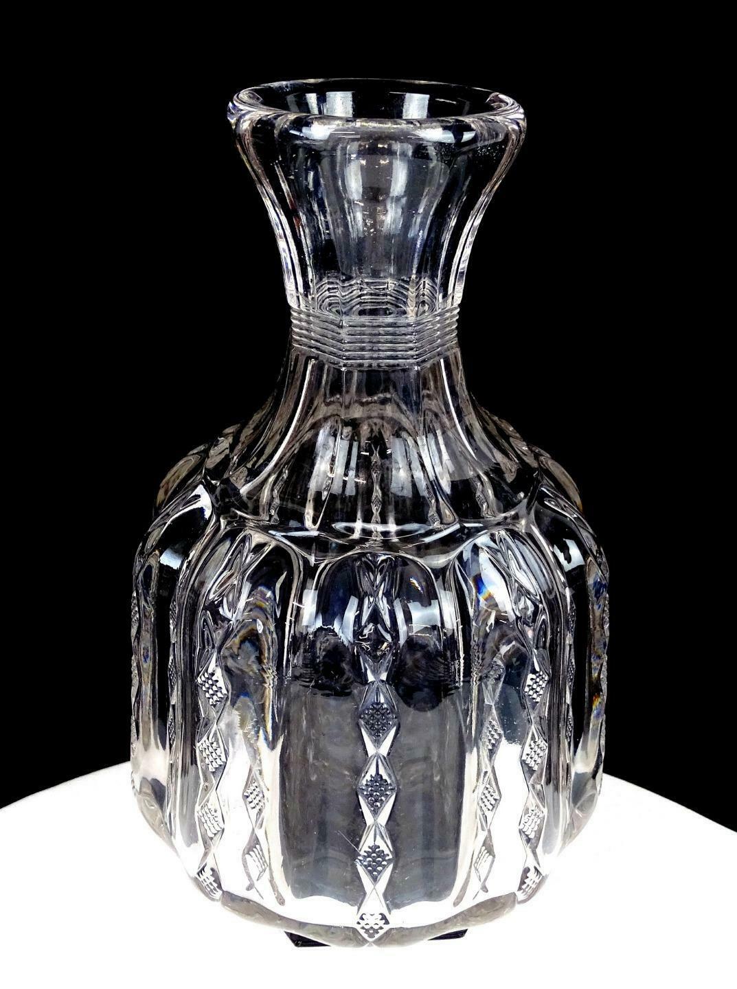 Eapg Duncan Miller #48 Diamond Ridge Pattern Clear 8" Carafe Water Bottle 1901