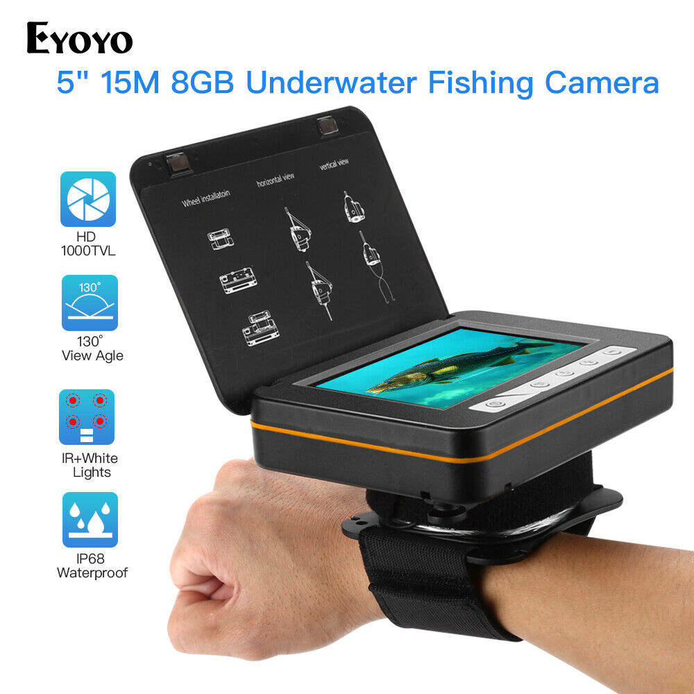 Eyoyo 5" 15m Fish Finder Underwater Fishing Video Camera 1000tvl Recorder System
