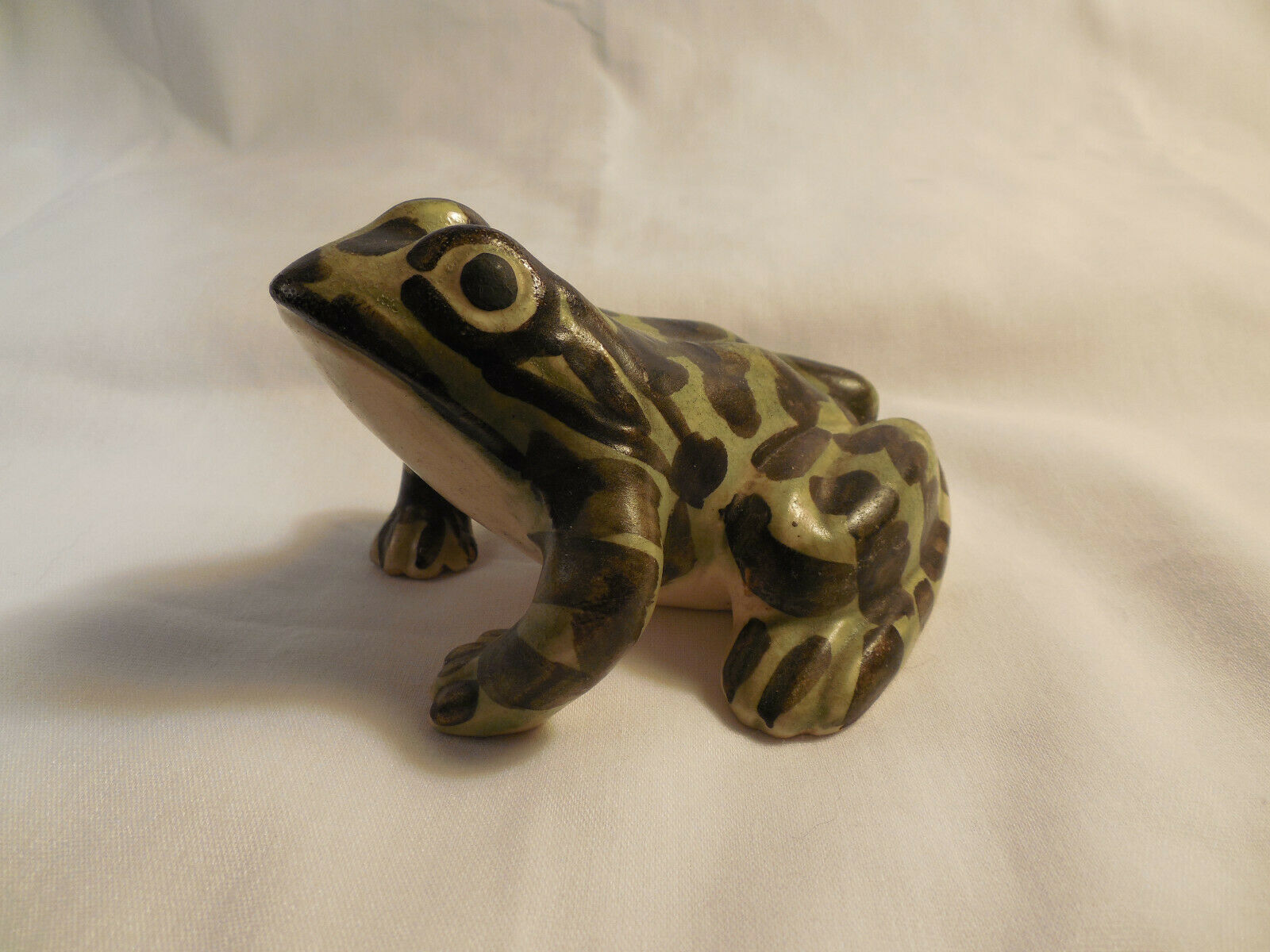Vintage Brush Mccoy Pottery Green Frog Figure 2 3/4"*