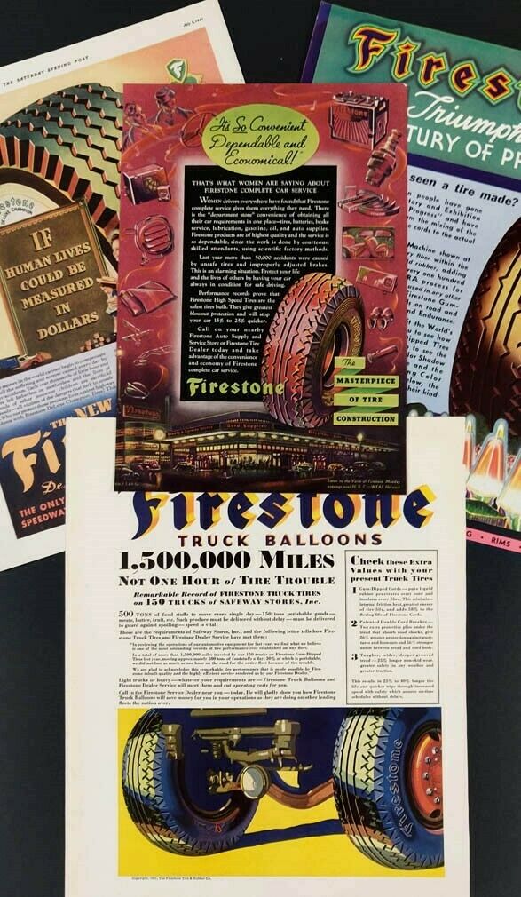 Firestone Tire 4 Full Color Ads Century Of Progress Exposition Chicago 1933 1936