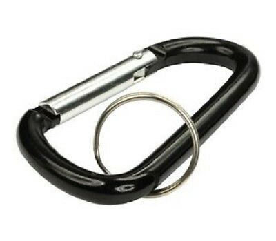 12pc 3" Aluminum Carabiner D-ring Keychain Key Chain Spring Clip Snap Hook Black