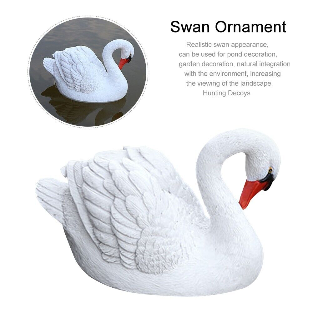 Lifesize White Swan Decoy Pond Decoration Floating Ornamental Garden Scarer