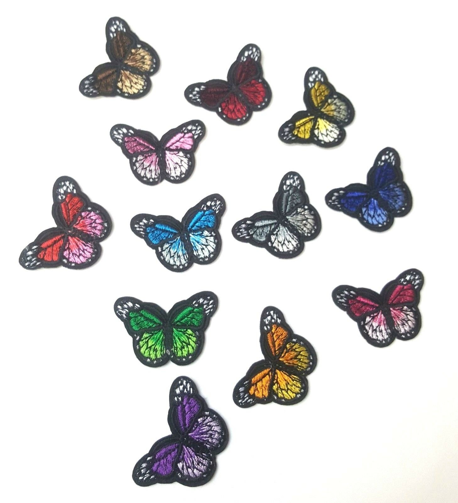 Monarch Butterfly Mini Small Embroidered Patch, Iron-on/sew-on Applique Motif