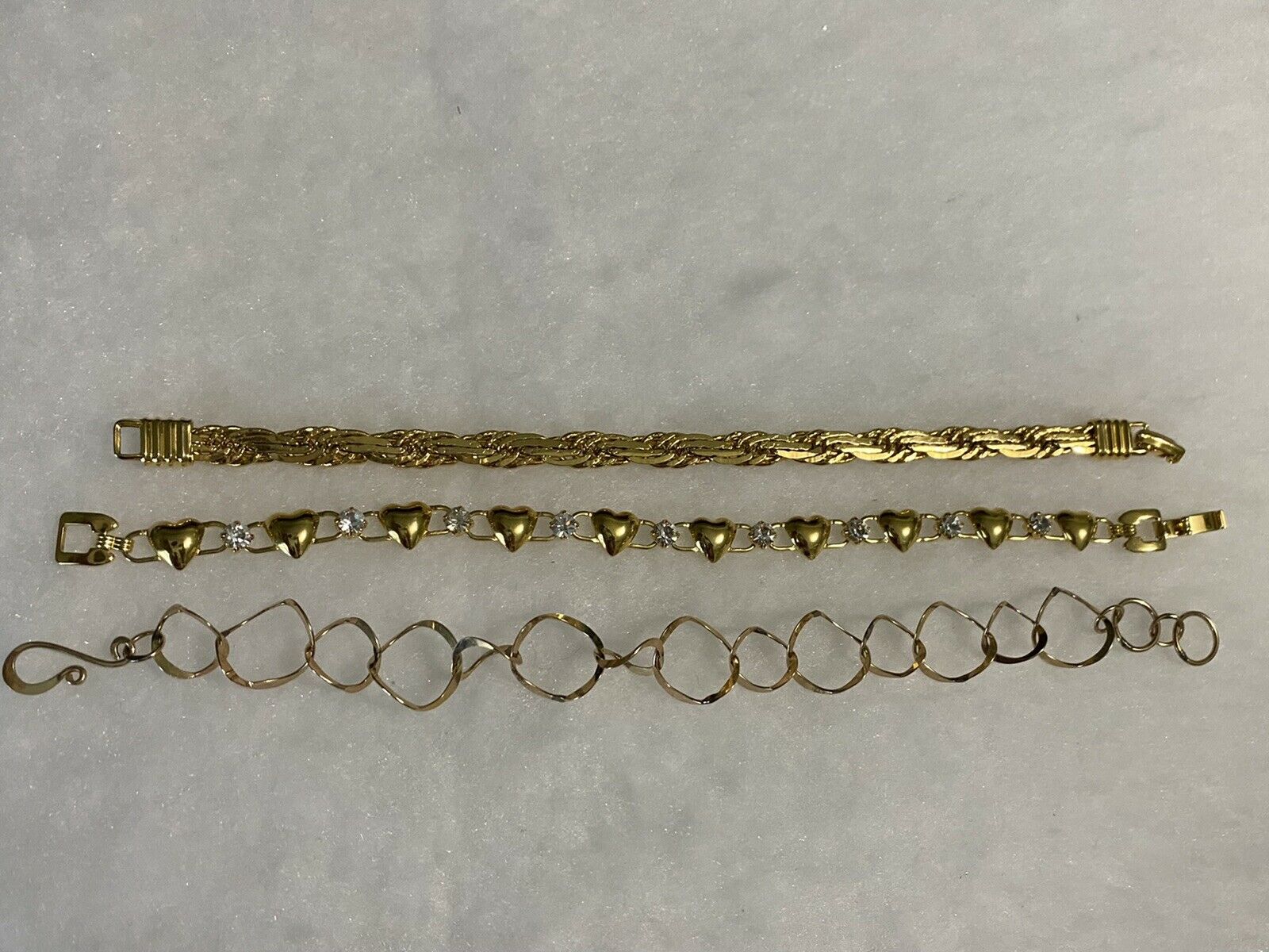 Gold Tone Bracelet Lot X 3 Used