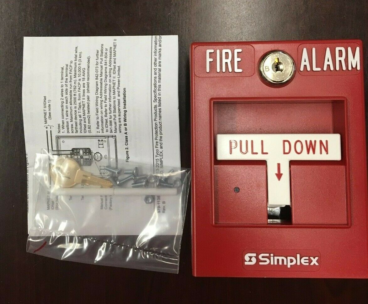 (new) Simplex 4099-9004 Fire Alarm Pull Station, Single Action