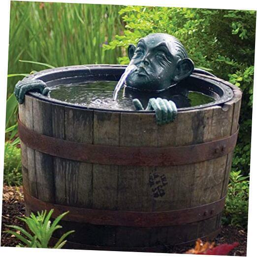 78315 Face And Hands Pond And Garden Water Fountain, Patina