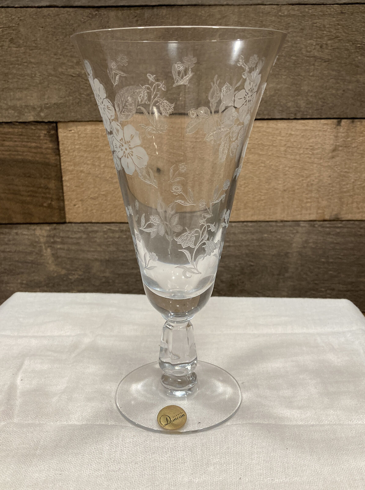 Duncan Miller Language Of Flowers Etched Iced Tea Goblet 7 3/4”