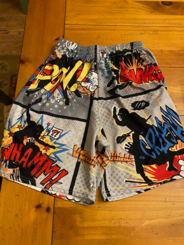 The Lax Hut Men's Large Crash Boom Pow Lacrosse Shorts Euc Size L