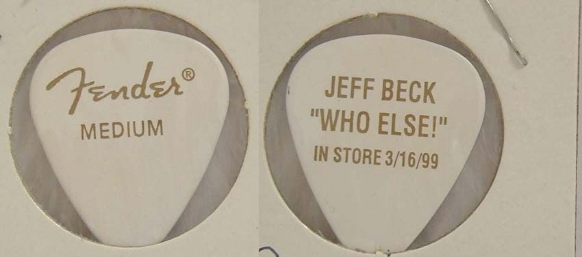 Jeff Beck - Old Jeff Beck Who Else Promo Guitar Pick