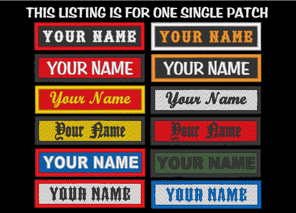 Custom Embroidered Name Embroidery Patch 1 X 4 Inch Biker Vest Tag Made In Usa