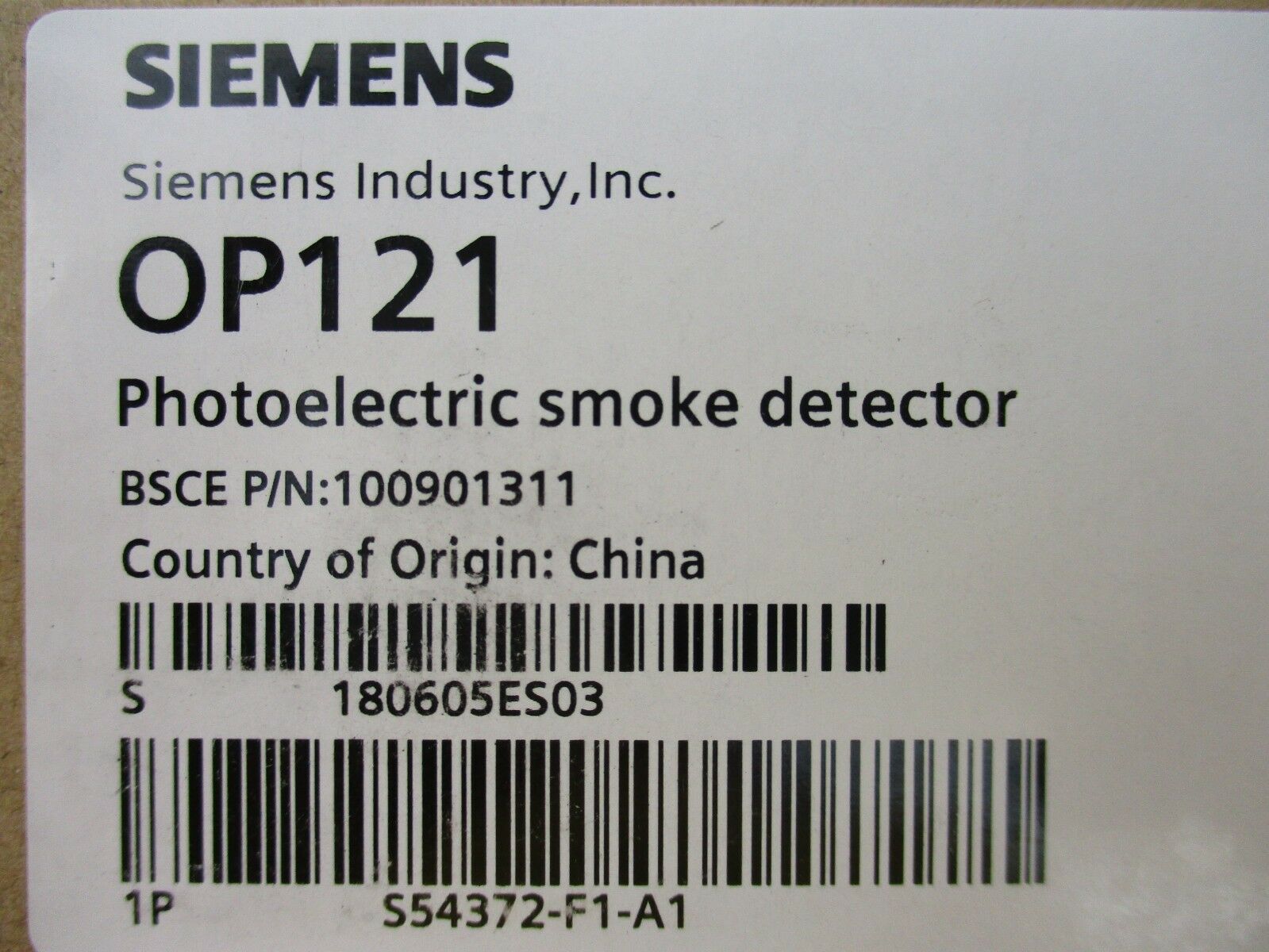 (new) Siemens Op121 Conventional Photoelectric Smoke Detector