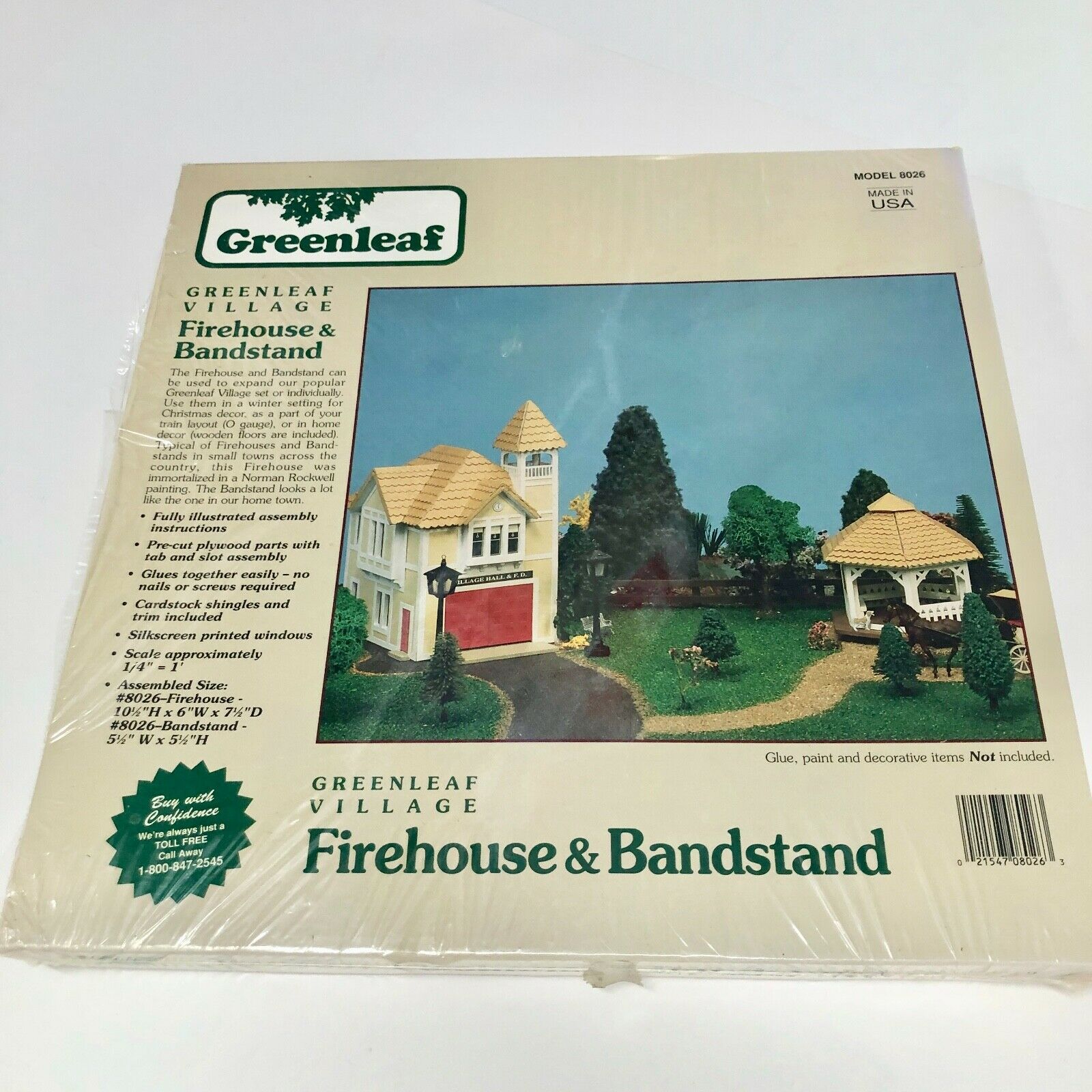 Greenleaf Village Firehouse & Bandstand Model 8026 New Sealed