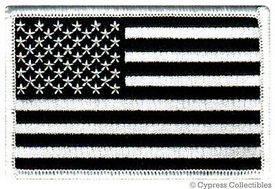 American Flag Embroidered Patch Iron-on Us Black White Embroidered United States