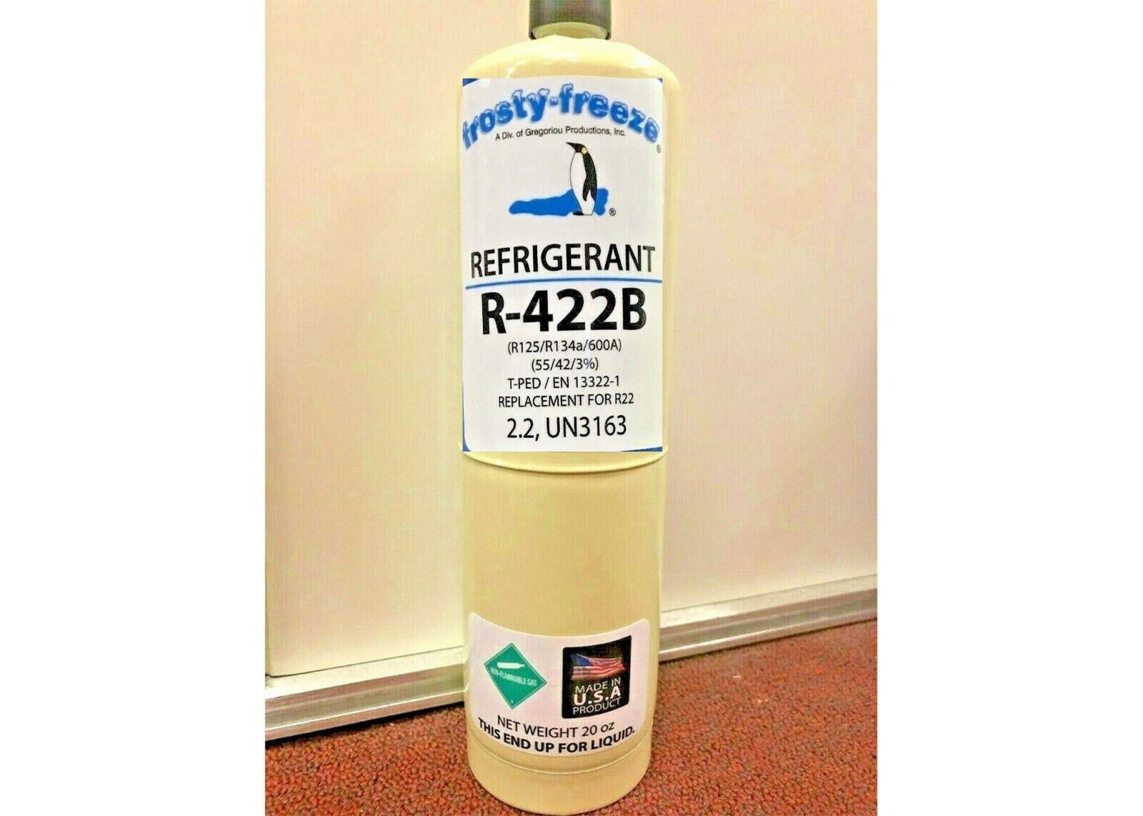 R422b, Refrigerant 20 Oz. Can Cga600 Top, R22 Drop-in Replacement Free Shipping
