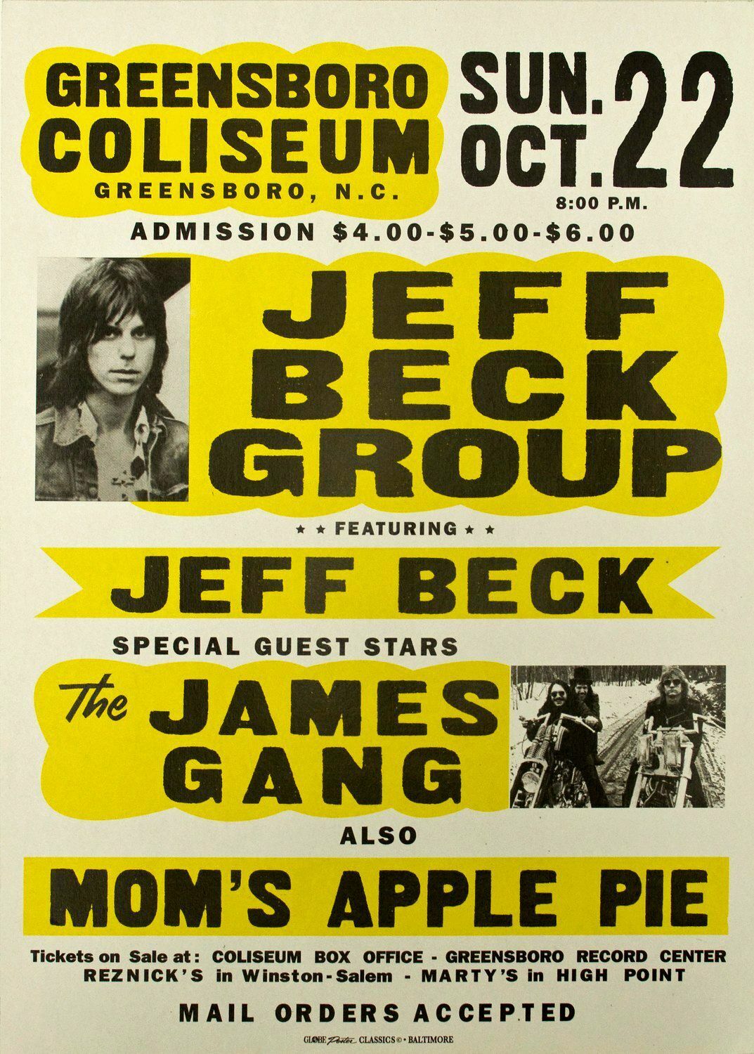 Jeff Beck Group 13" X 19" Concert Mini Poster Re-print Photo