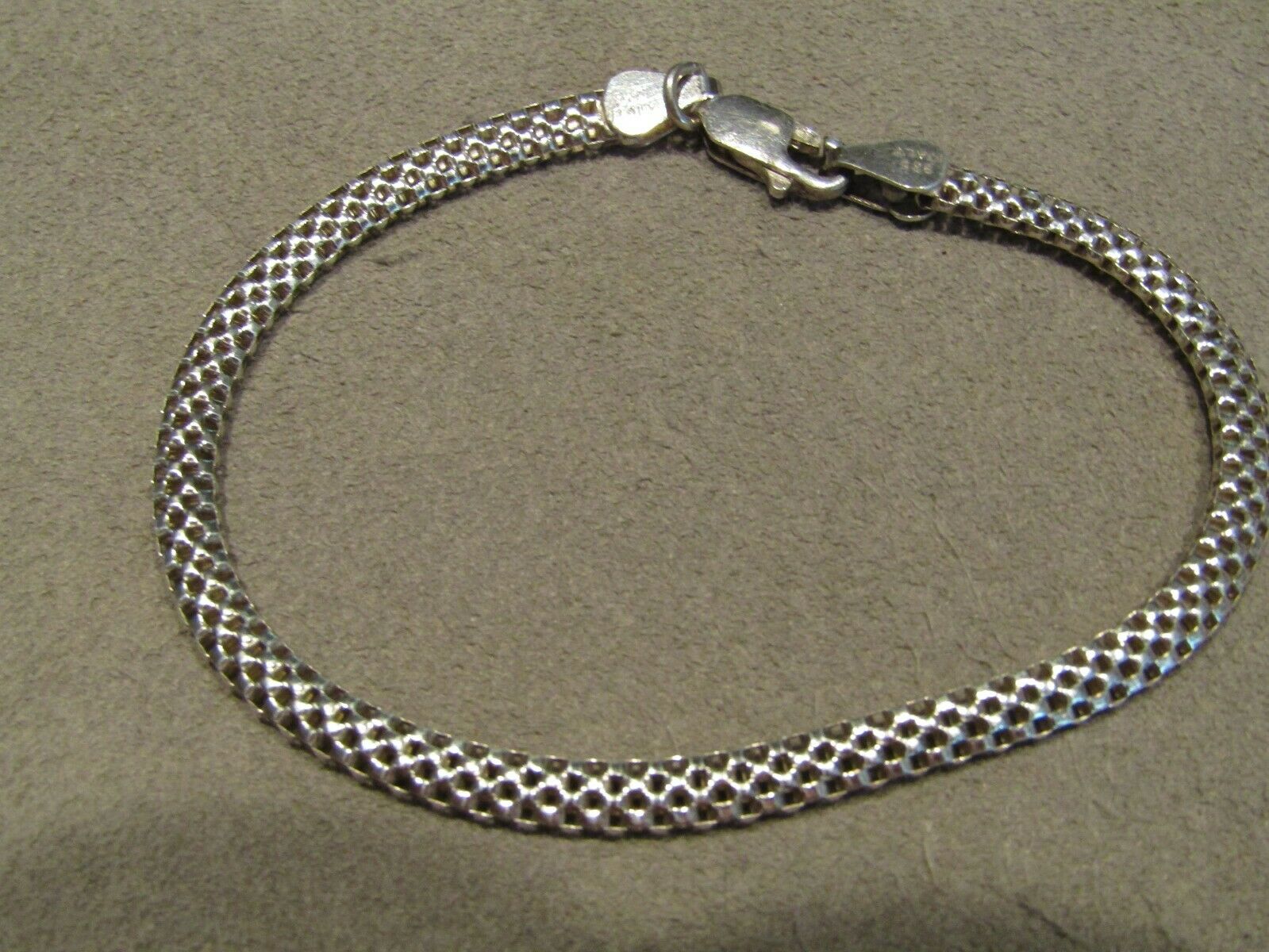 Sterling Silver Mesh Chain Bracelet Ibb Italy 7.25"