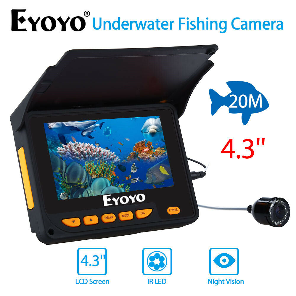 Eyoyo 4.3 Inch Monitor 20m Fish Finder 10 Hours 1000 Tv Lines 8pcs Ir Led System