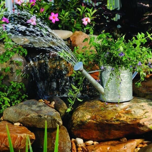 Silver Watering Can Spitter By Total Pond